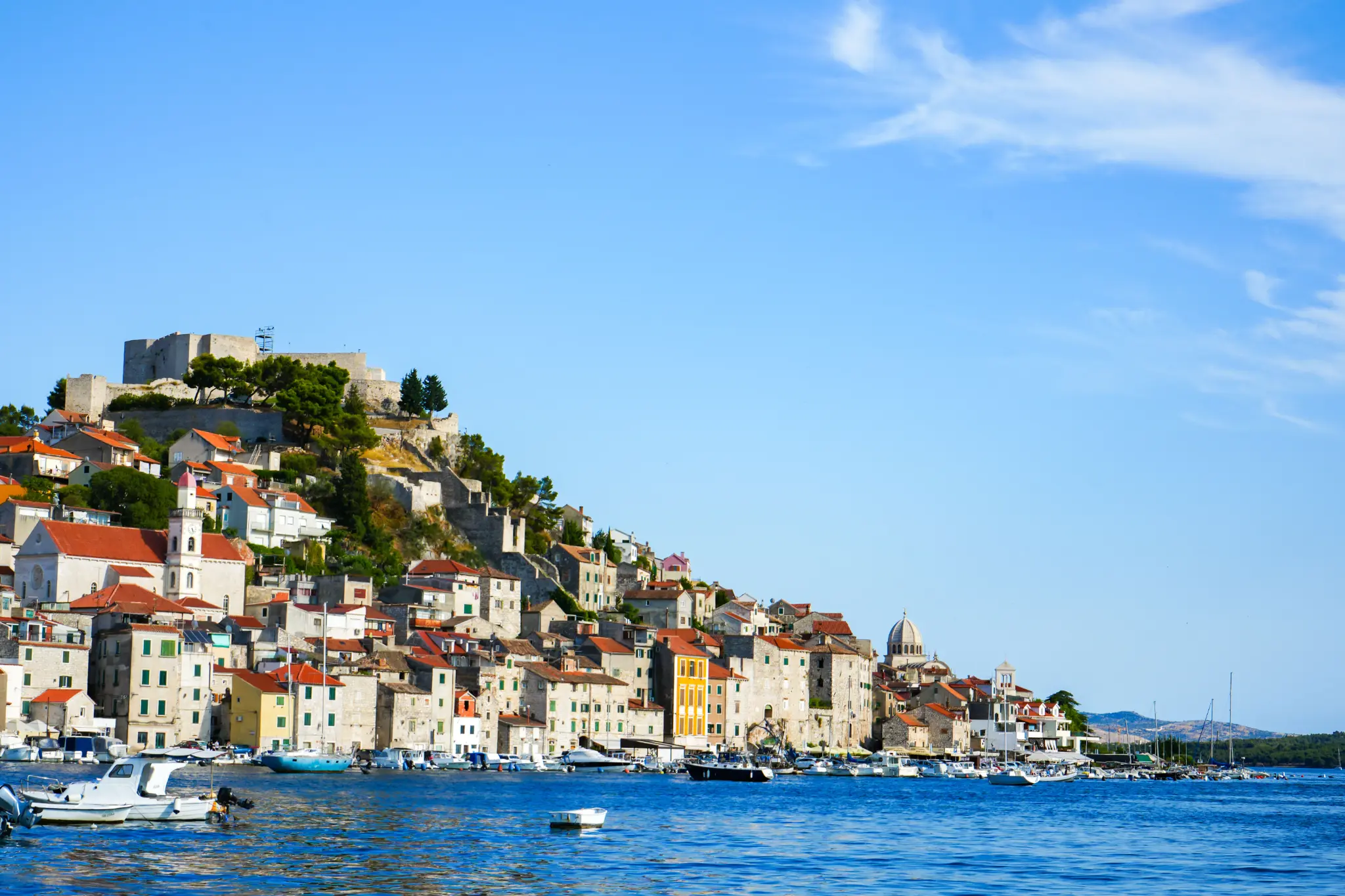 Šibenik harbor and old town on the Adriatic
